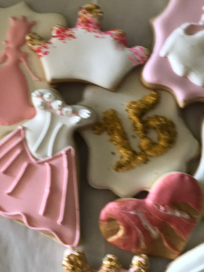 Quinceañera Cookies 1 dozen