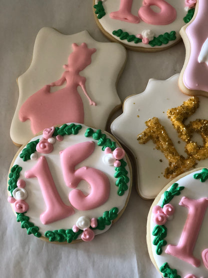Quinceañera Cookies 1 dozen